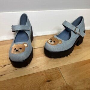 Koi Footwear Denim Teddy Baby Doll Shoes